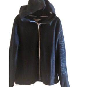 Calvin Klein PERFORMANCE "DRY" Men's Black Full Zip Hooded Jacket Size Large NWT